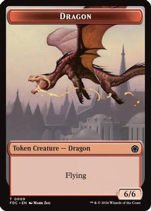 Dragon (0009) // Treasure Double-Sided Token (FDC-9 // 16) - Commander: Foundations