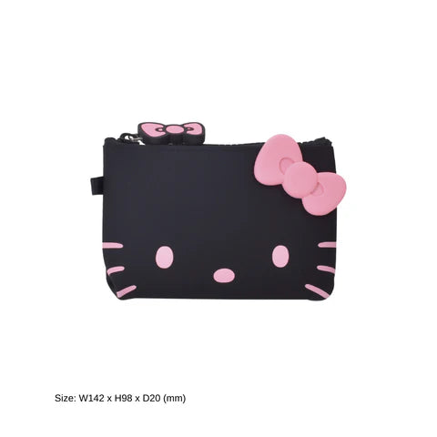 Hello Kitty: NUU-SML Hello Kitty Black Zipper Pouch