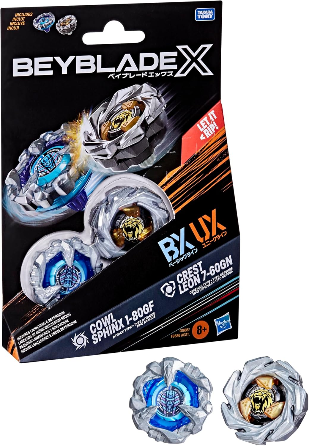 Beyblade X - Dual Pack - Cowl Sphinx 1-80GF & Crest Leon 7-60GN