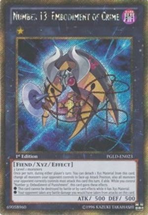Number 13: Embodiment of Crime [PGLD-EN023] Gold Secret Rare