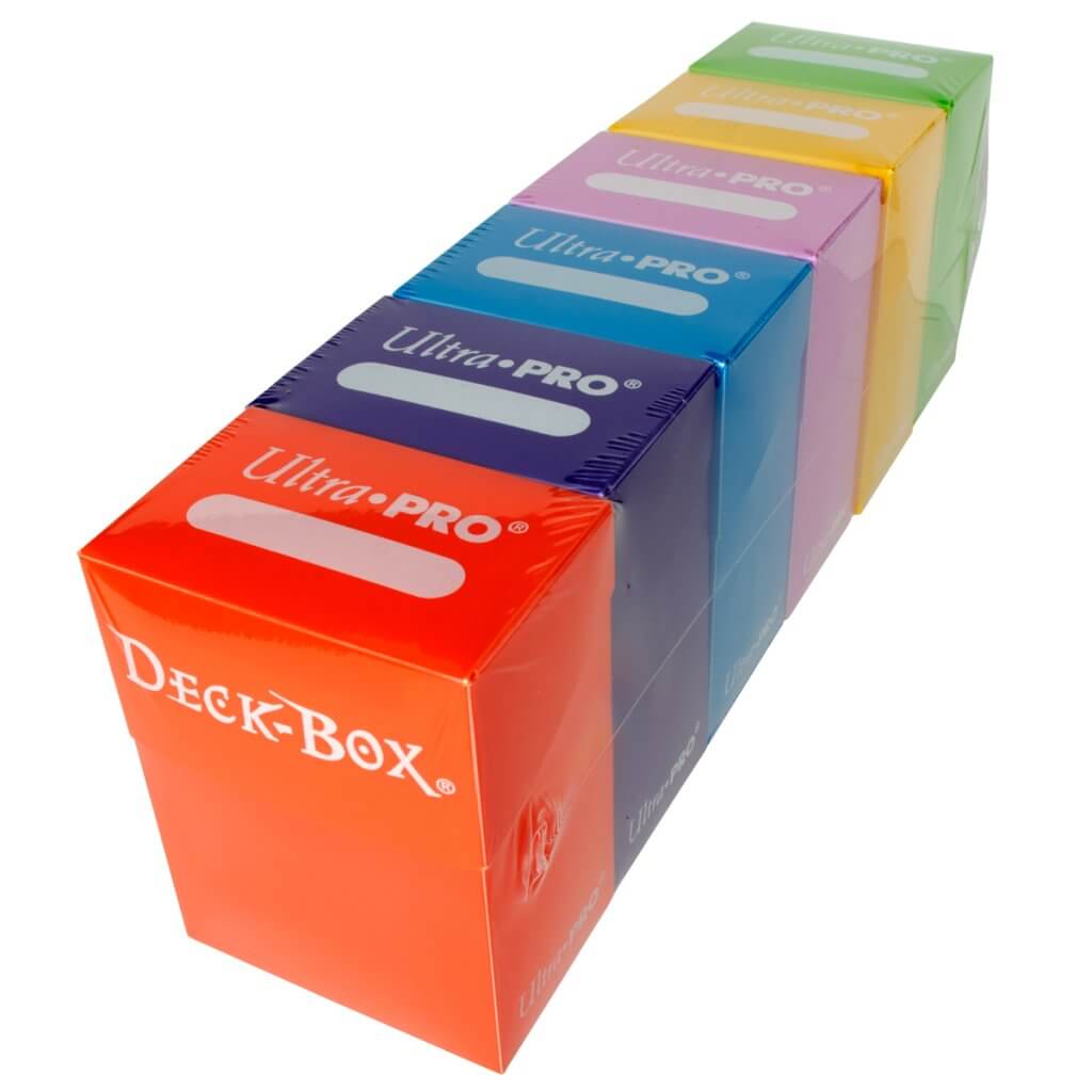 Ultra Pro Deck Box - 6 colour Pk Bundle (Orange,Purple,Blue,Pink,Yellow, Green )