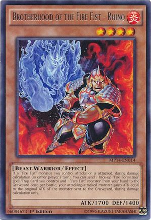 Brotherhood of the Fire Fist - Rhino [MP14-EN014] Rare