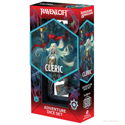 Sirius Dice: D&D Adventure Dice - Cleric - Light Blue/Red