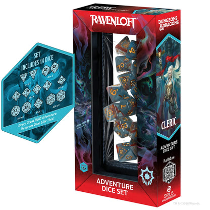 Sirius Dice: D&D Adventure Dice - Cleric - Light Blue/Red