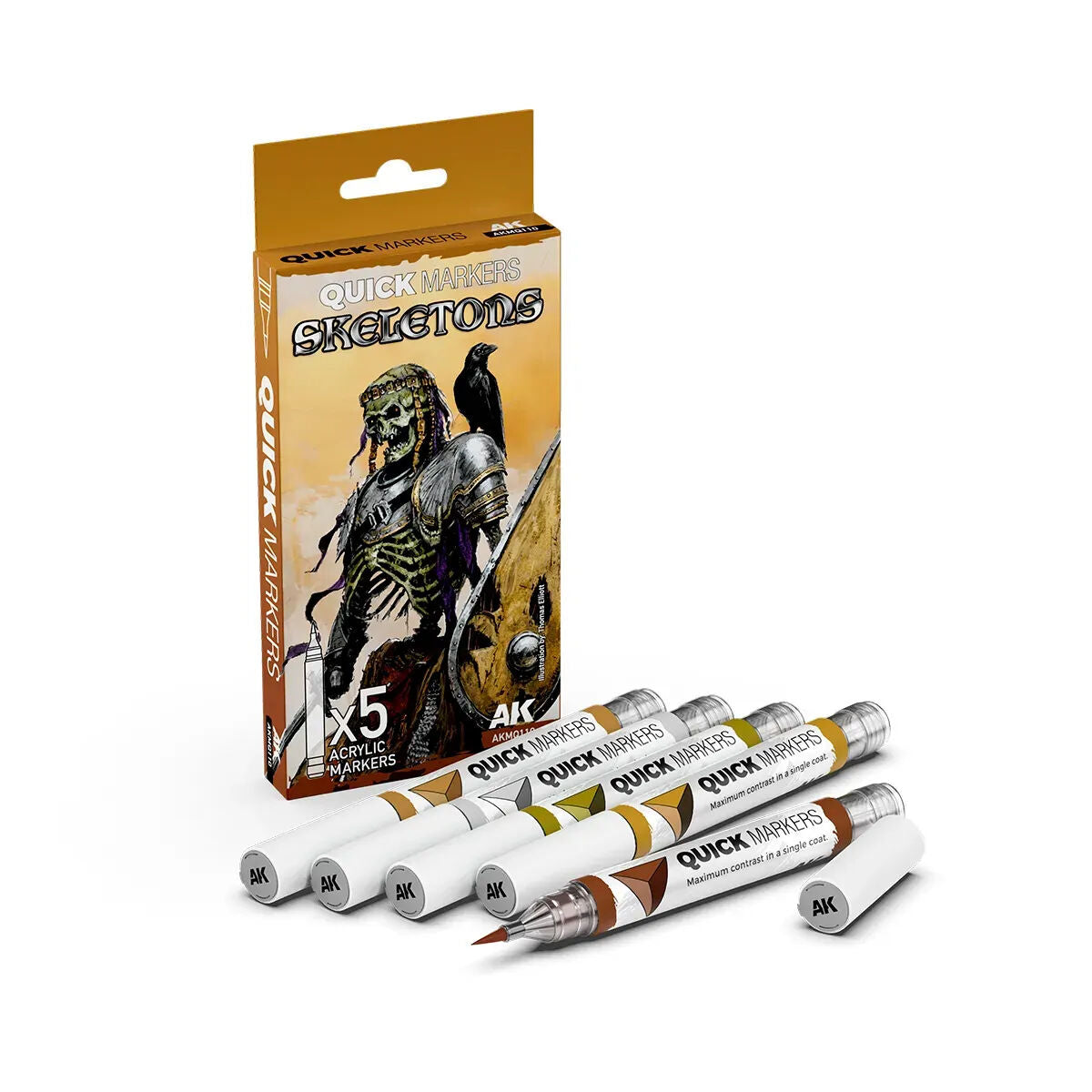 AK Interactive: Quick Marker Set - Skeletons (5 Colour Set)