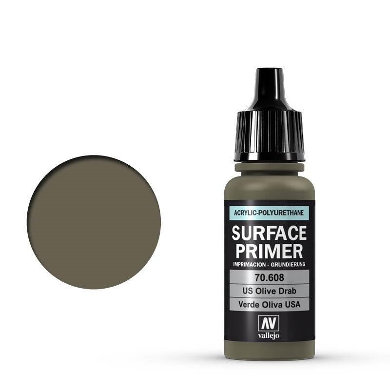 Vallejo: Surface Primer US Olive Drab 17 ml