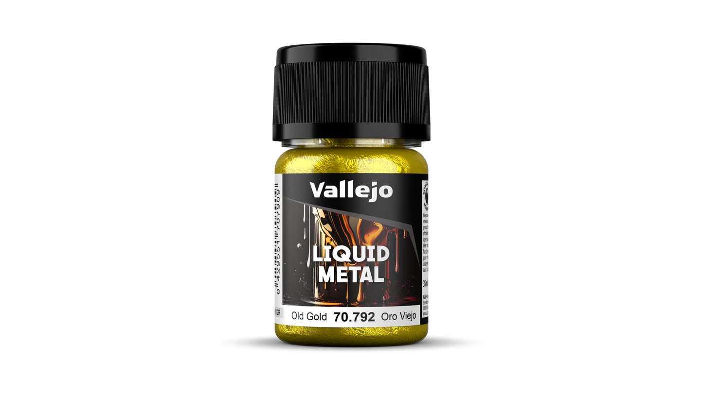 Vallejo: Liquid Metal Old Gold - 35 ml Alcohol-based Metallic Paint