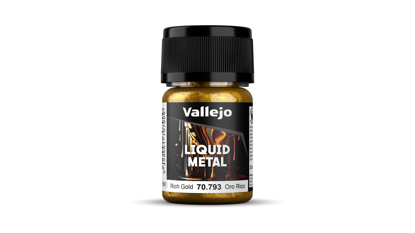 Vallejo: Liquid Metal Rich Gold - 35 ml Alcohol-based Metallic Paint