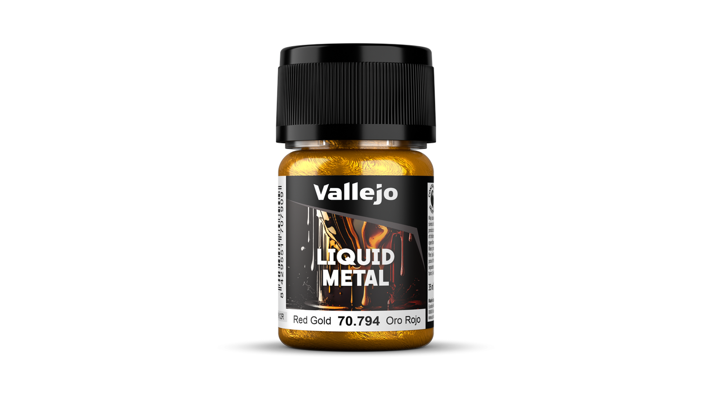 Vallejo: Liquid Metal Red Gold - 35 ml Alcohol-based Metallic Paint