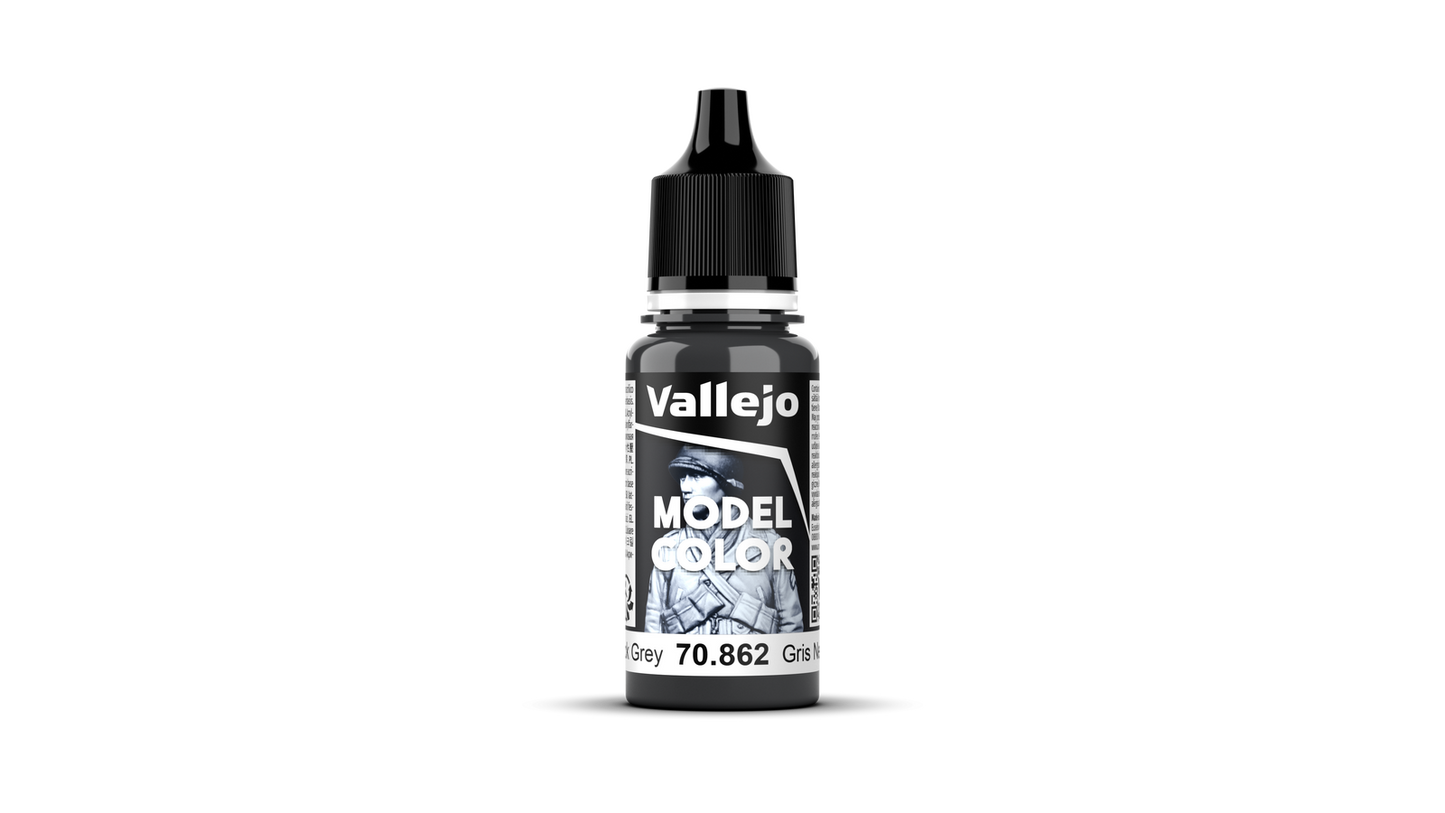 Vallejo Model Colour #185 - Black Grey - 18 ml Matt Acrylic Paint