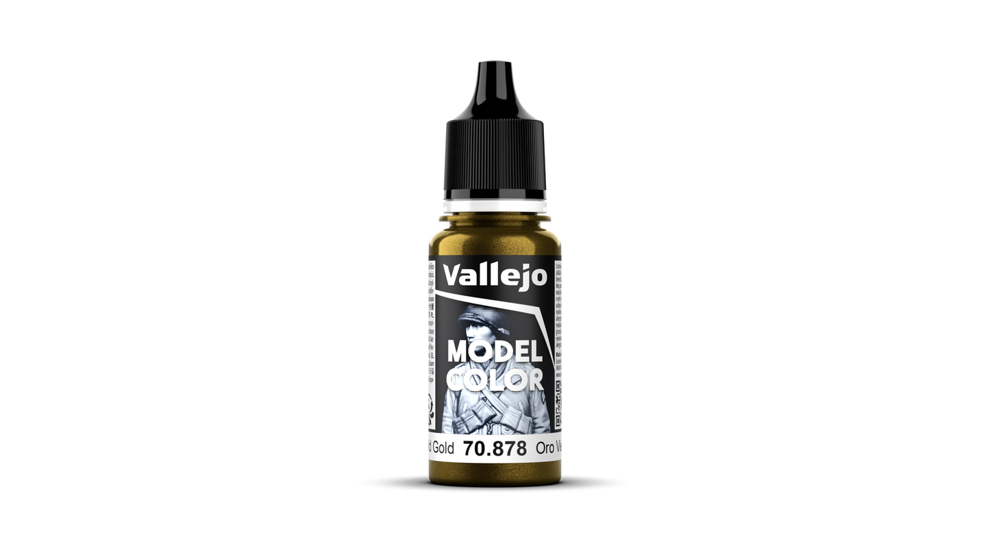 Vallejo: Model Colour #200 - Old Gold - 18 ml Metallic Acrylic Paint
