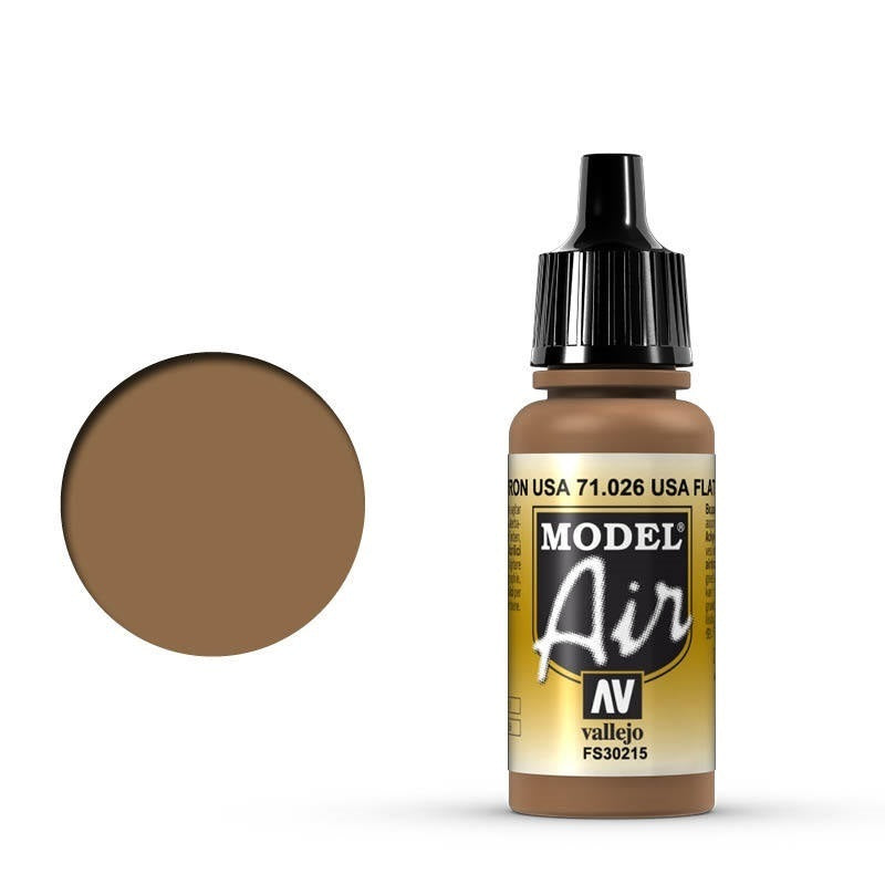 Vallejo: Model Air USA Flat Brown 17 ml Acrylic Airbrush Paint
