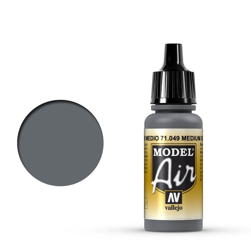 Vallejo: Model Air Medium Sea Gray 17 ml Acrylic Airbrush Paint