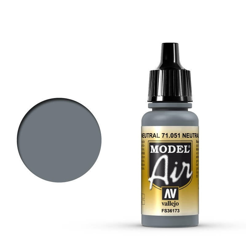 Vallejo: Model Air Neutral Gray 17 ml Acrylic Airbrush Paint