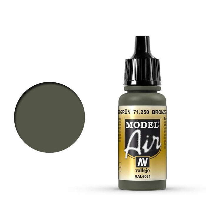 Vallejo: Model Air Bronze Green 17 ml Acrylic Airbrush Paint