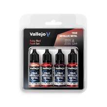Vallejo: True Metallic Metal Ruby Red - 4 Colour Paint Set