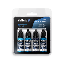 Vallejo: True Metallic Metal Sapphire Blue - 4 Colour Paint Set