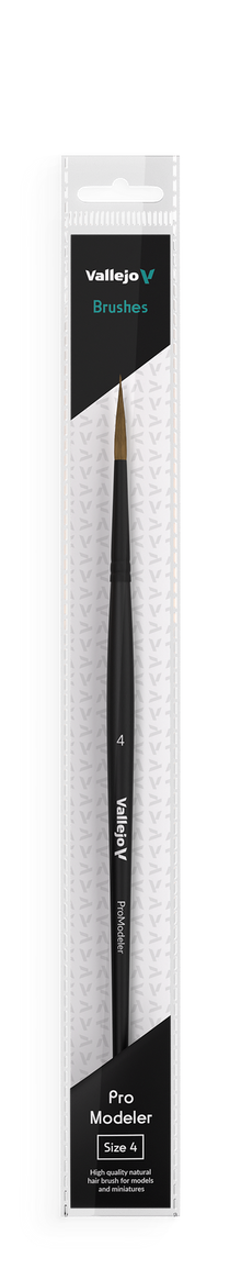 Vallejo Hobby Brushes: Pro Modeler Natural Hair Round Brush No. 4