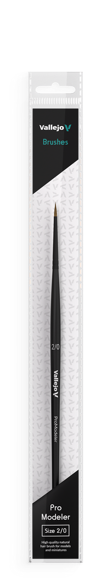 Vallejo Hobby Brushes: Pro Modeler Natural Hair Round Brush No. 2/0
