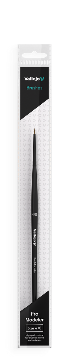 Vallejo Hobby Brushes: Pro Modeler Natural Hair Round Brush No. 4/0