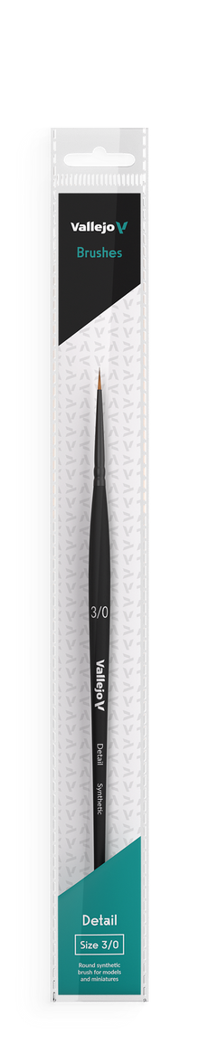 Vallejo Hobby Brushes: Detail Round Synthetic Brush No. 3/0