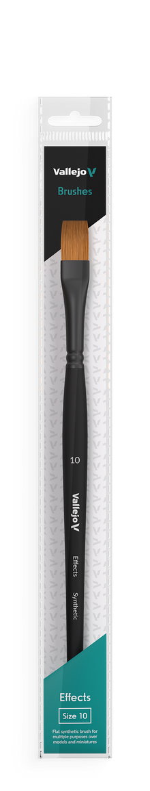 Vallejo Hobby Brushes: Effects Flat Rectangular Synthetic Brush No. 10