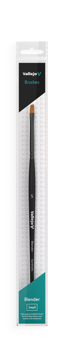 Vallejo Hobby Brushes: Blender Flat Angled Synthetic Brush Small