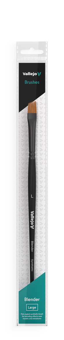 Vallejo Hobby Brushes: Blender Flat Angled Synthetic Brush Large