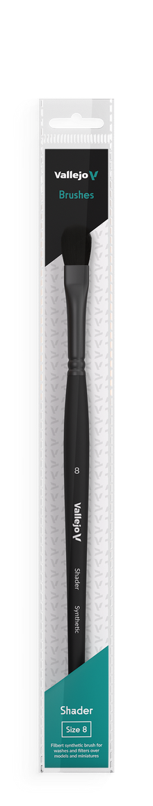 Vallejo Hobby Brushes: Shader Filbert Flat Synthetic Brush No. 8