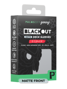 Palms Off: Blackout Deck Sleeves - Japanese Mini Size 60pc - Matte Clear