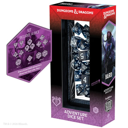 Sirius Dice: D&D Adventure Dice - Bard - Blue/Black