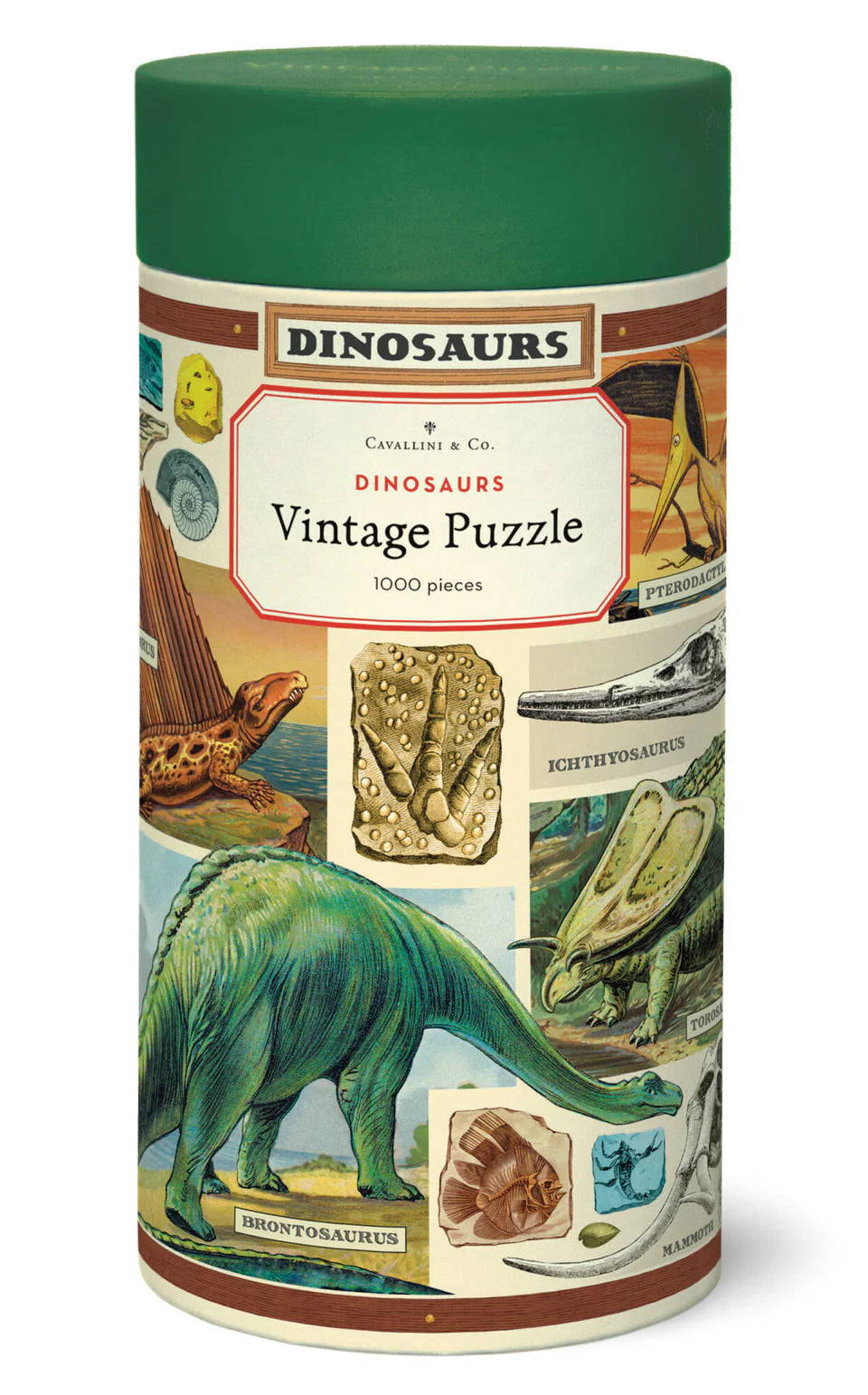 Cavallini Vintage Puzzle: Dinosaurs 1000pc