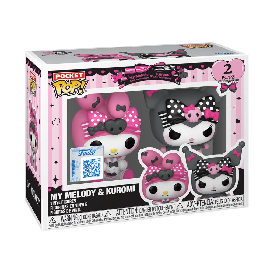 HeFunko: llo Kitty - My Melody & Kuromi (Kuromi 20th Anniversary) Pocket Pop! 2-Pack
