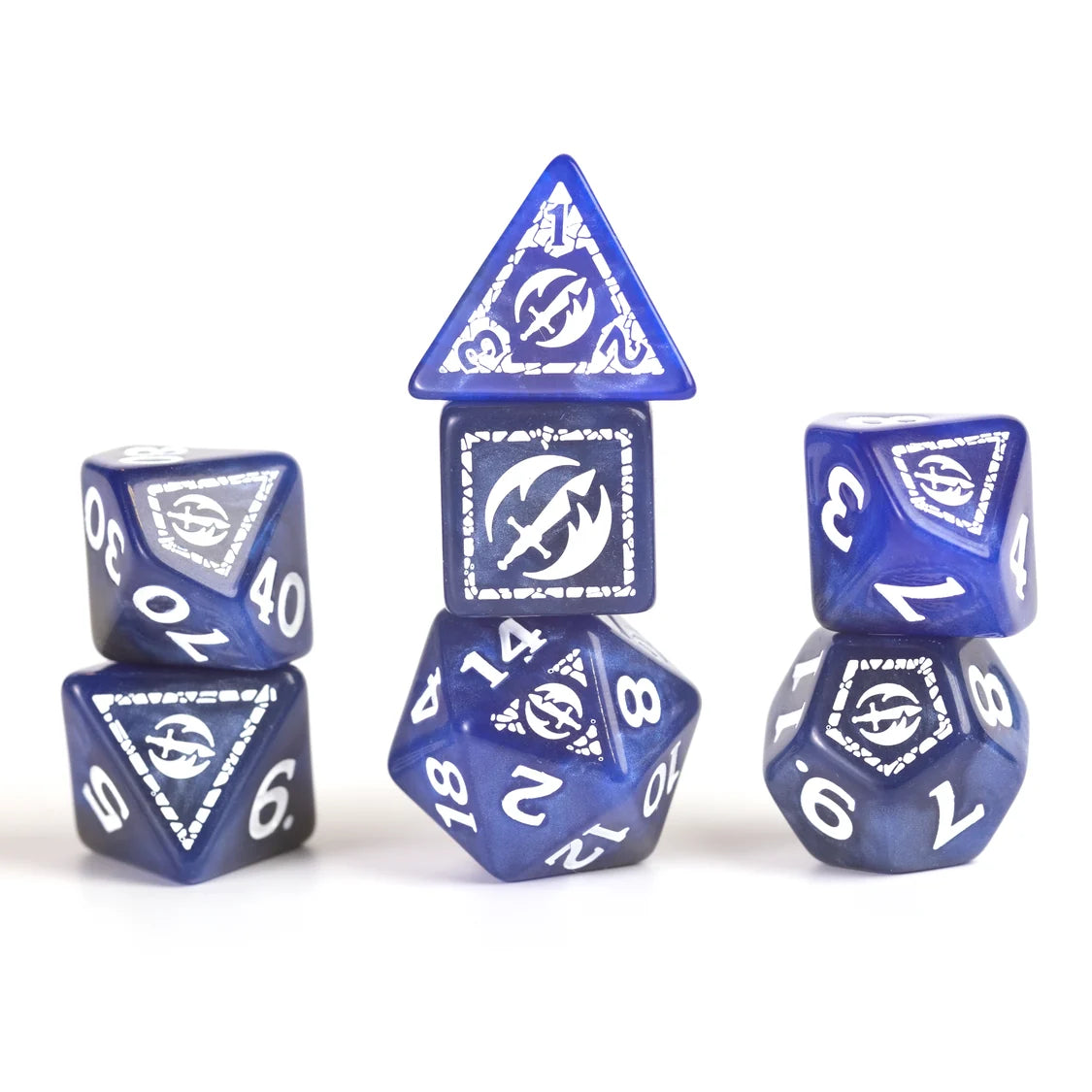 Sirius Dice: D&D Adventure Dice - Fighter - Blue