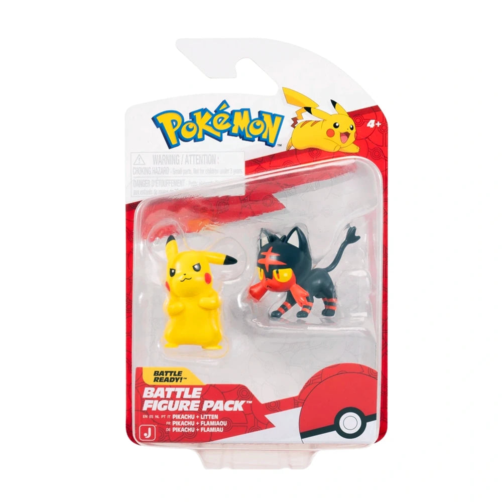Pokemon: Battle Figure Pack - Litten & Pikachu