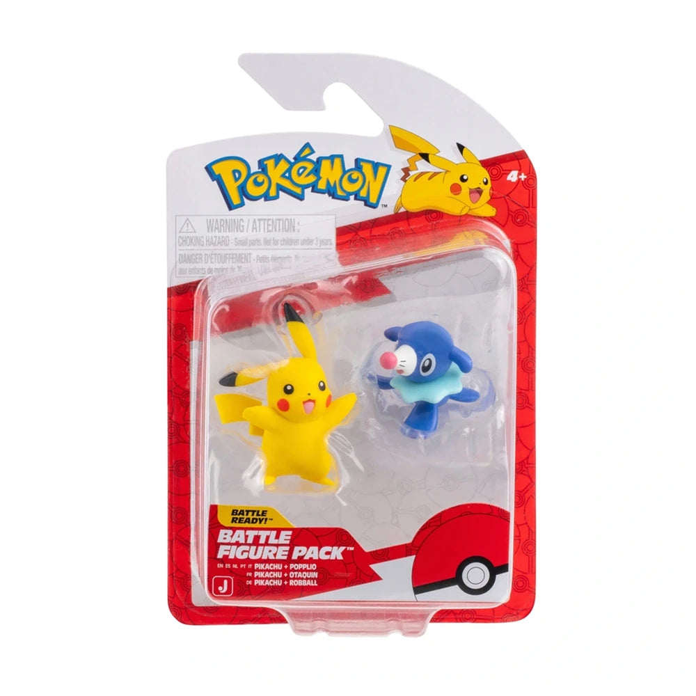Pokemon: Battle Figure Pack - Popplio & Pikachu