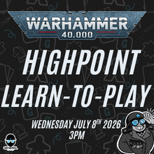 Learn to play: Warhammer 40k - Friday 2nd of October 2pm