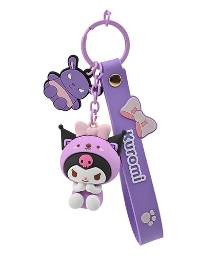 Hello Kitty: Keychain w/hand strap - Kuromi