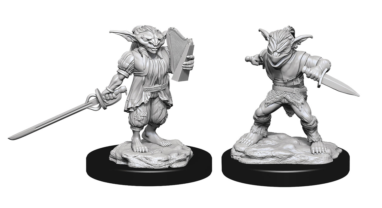 Nolzur's Marvelous Miniatures: Male Goblin Rogue & Female Goblin Bard