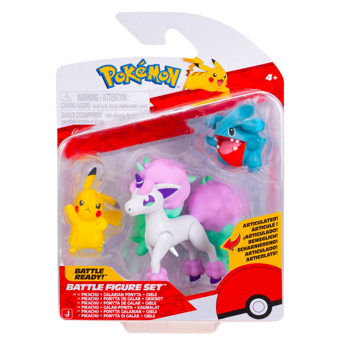 Pokemon: Battle Figure 3 Pack - Pikachu & Galarian Ponyta & Gible