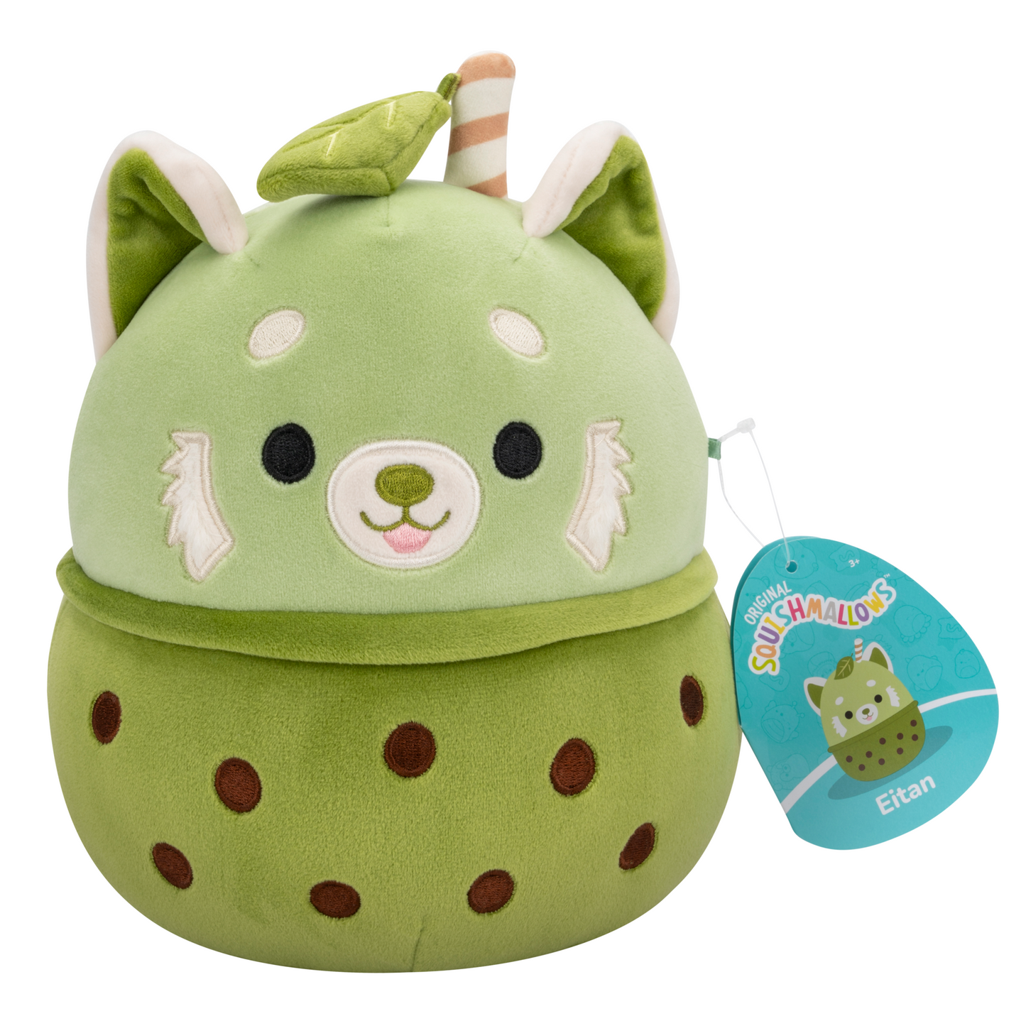 Squishmallows: Sweets Hybrid 7.5" Eitan - Matcha Red Panda W/Boba