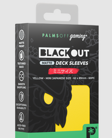 Palms Off: Blackout Deck Sleeves - Japanese Mini Size 60pc - Matte Yellow