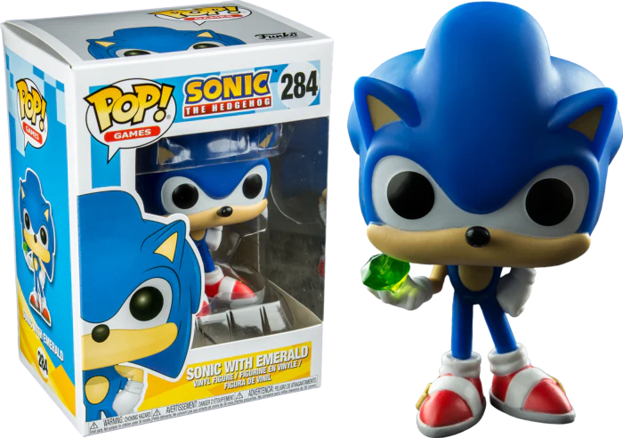 Funko: Sonic the Hedgehog - Sonic w. Emerald 284 Pop!
