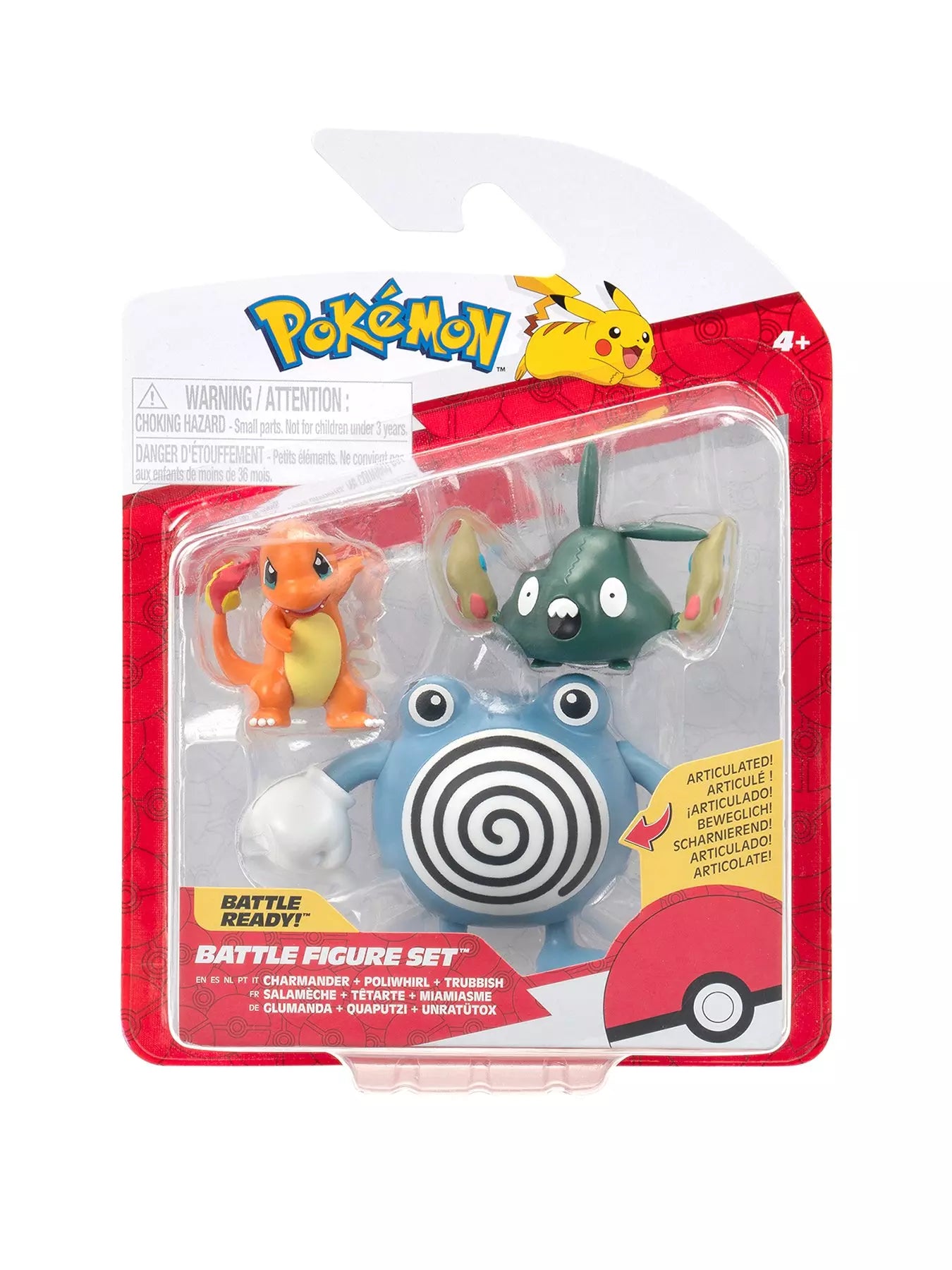 Pokemon: Battle Feature Figure - Charmander, Poliwhirl, Trubbish