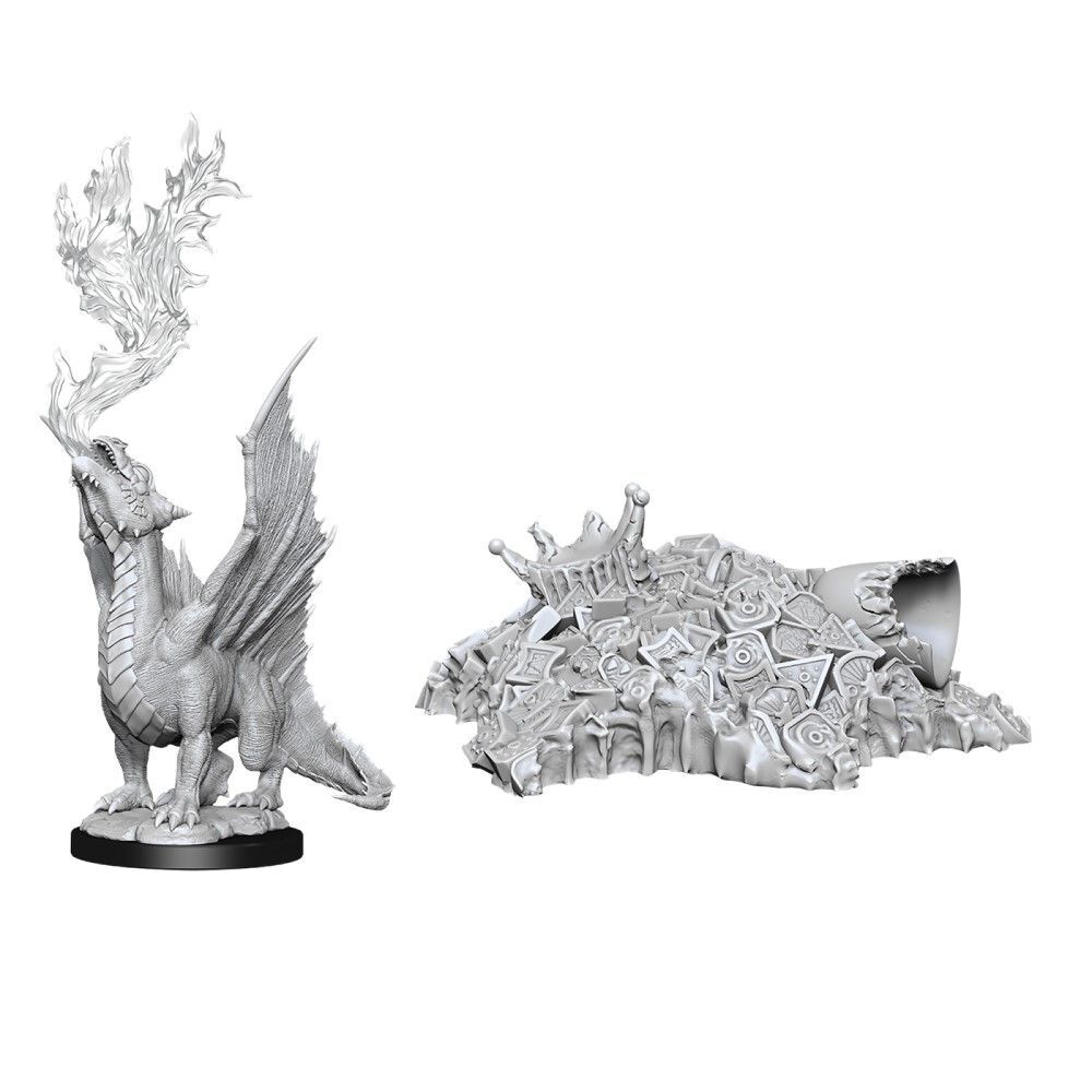 Nolzur's Marvelous Miniatures: Gold Dragon Wyrmling and Small Treasure Pile