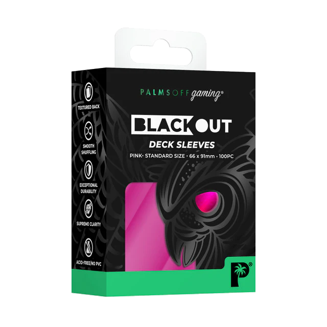 Palms Off: Blackout Deck Sleeves - Standard 100pc - Pink
