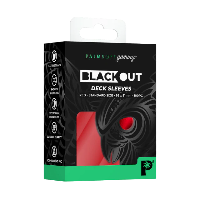 Palms Off: Blackout Deck Sleeves - Standard 100pc - Red