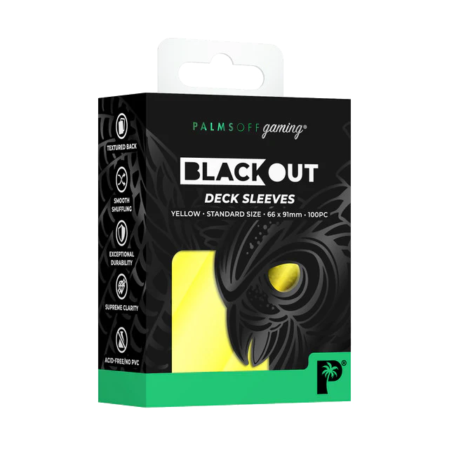 Palms Off: Blackout Deck Sleeves - Standard 100pc - Yellow