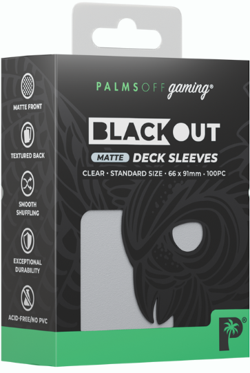 Palms Off: Blackout Deck Sleeves - Standard 100pc - Matte Clear