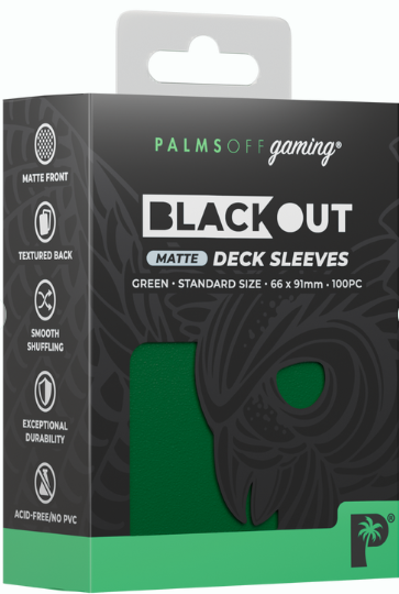 Palms Off: Blackout Deck Sleeves - Standard 100pc - Matte Green